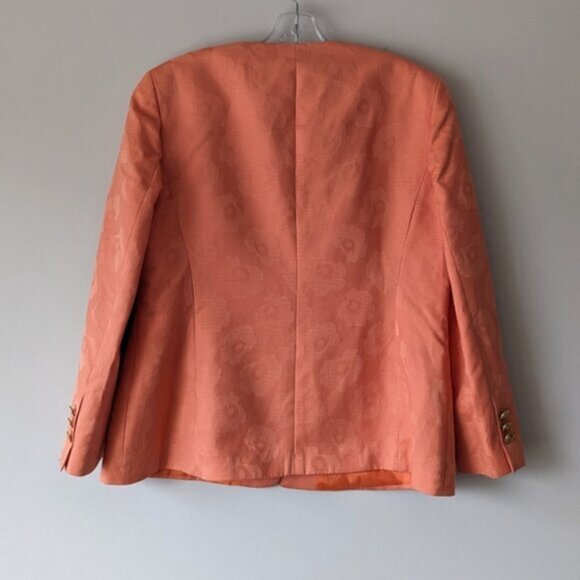 Louis Feraud orange textured blazer jacket - Picture 5 of 9
